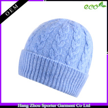 16FZBE01 winter cable knitted cashmere beanie women